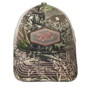 G.Loomis Trucker Hat Brown One Size Camo Mesh Pink Contrast Stitching Fish Logo